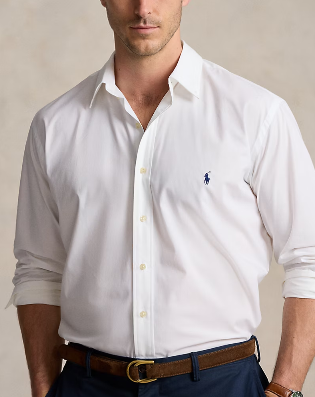 POLO RALPH LAUREN Ethereal Ivory Classic Fit Long Sleeve Oxford Dress Shirt