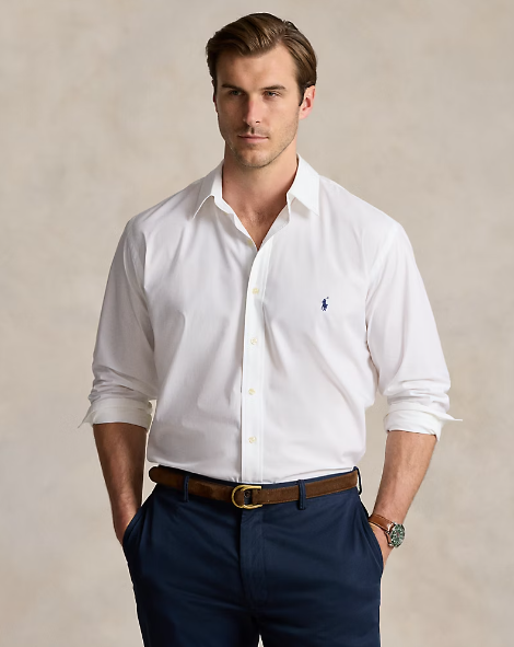 POLO RALPH LAUREN Ethereal Ivory Classic Fit Long Sleeve Oxford Dress Shirt