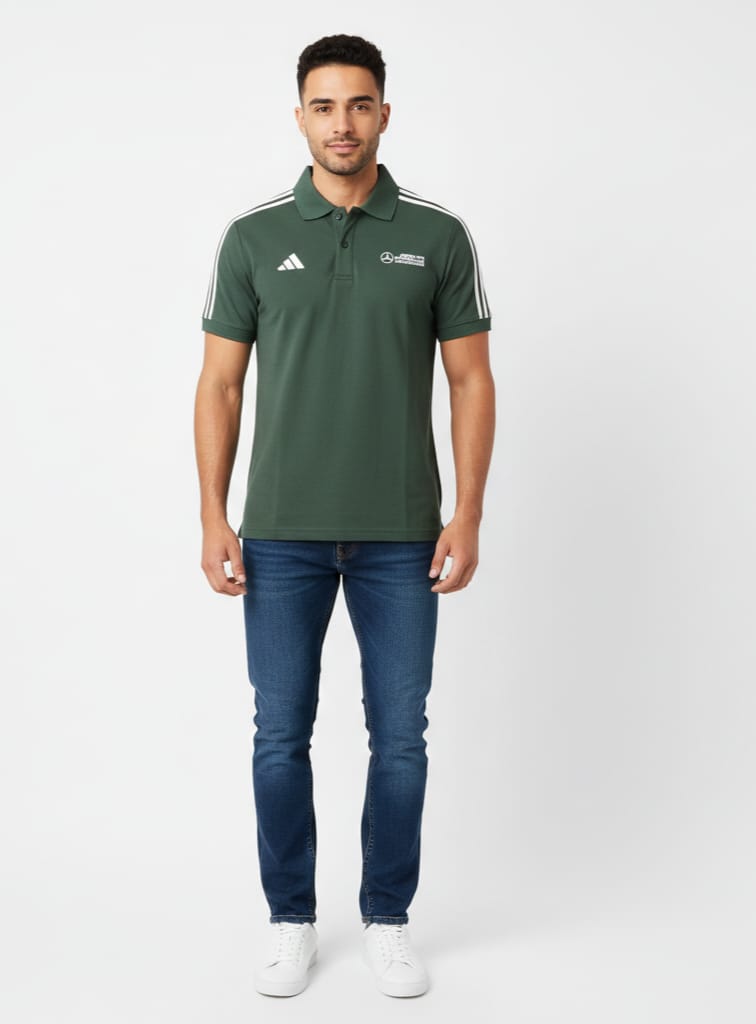 ADIDAS Enchanted Jade Tailored Fit Short Sleeve Piqué Polo Shirt