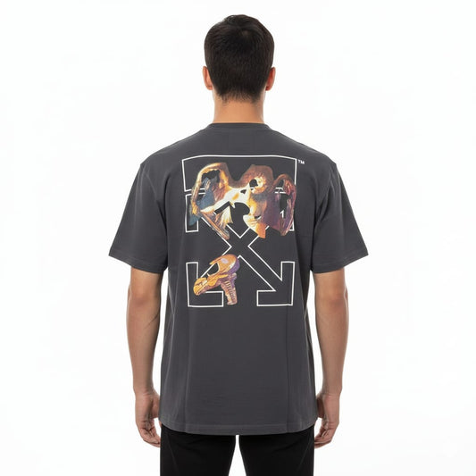 OFF-WHITE™ Embered Charcoal Relaxed Fit Short Sleeve T-Shirt