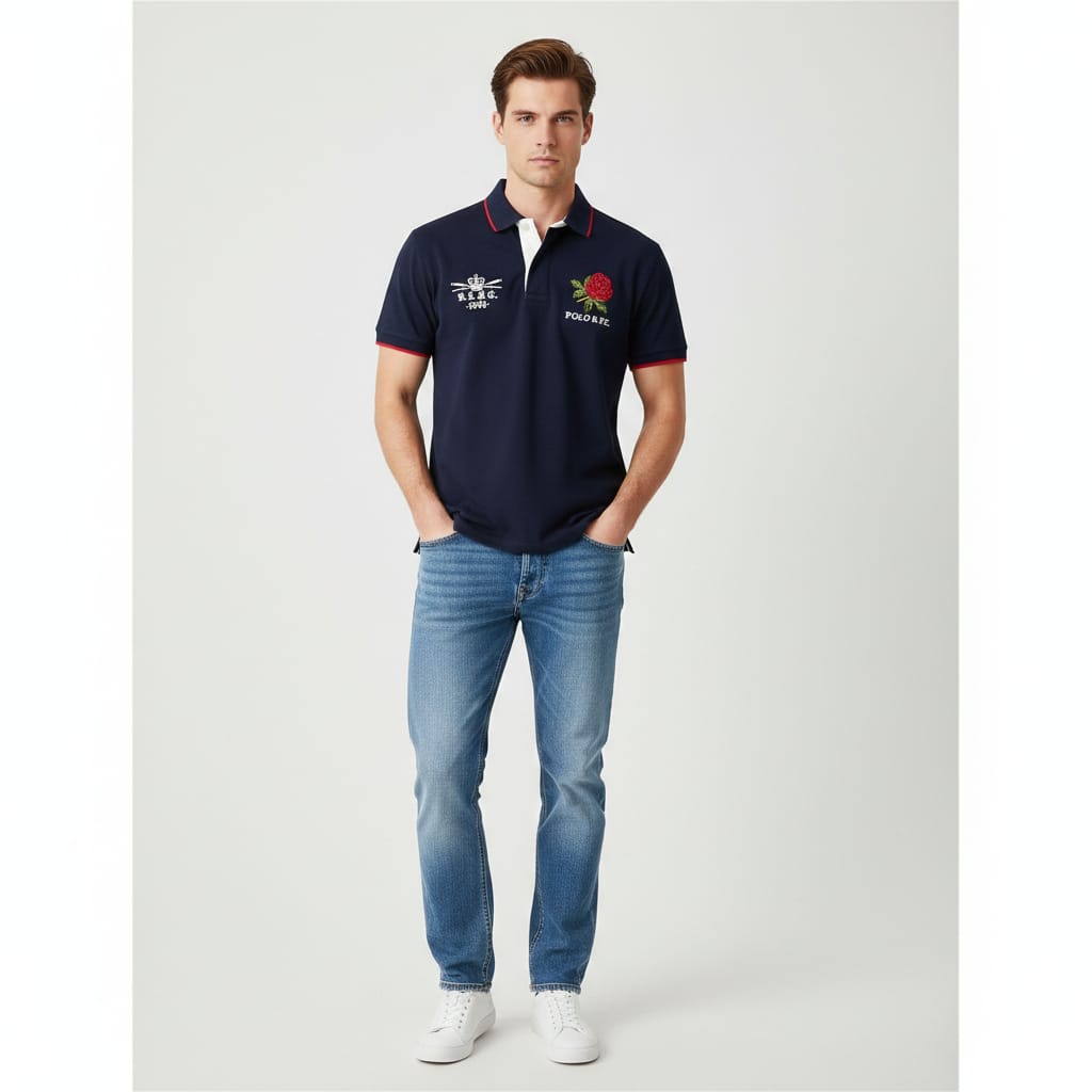 POLO RALPH LAUREN Celestial Indigo Tailored Fit Short Sleeve Piqué Polo Shirt
