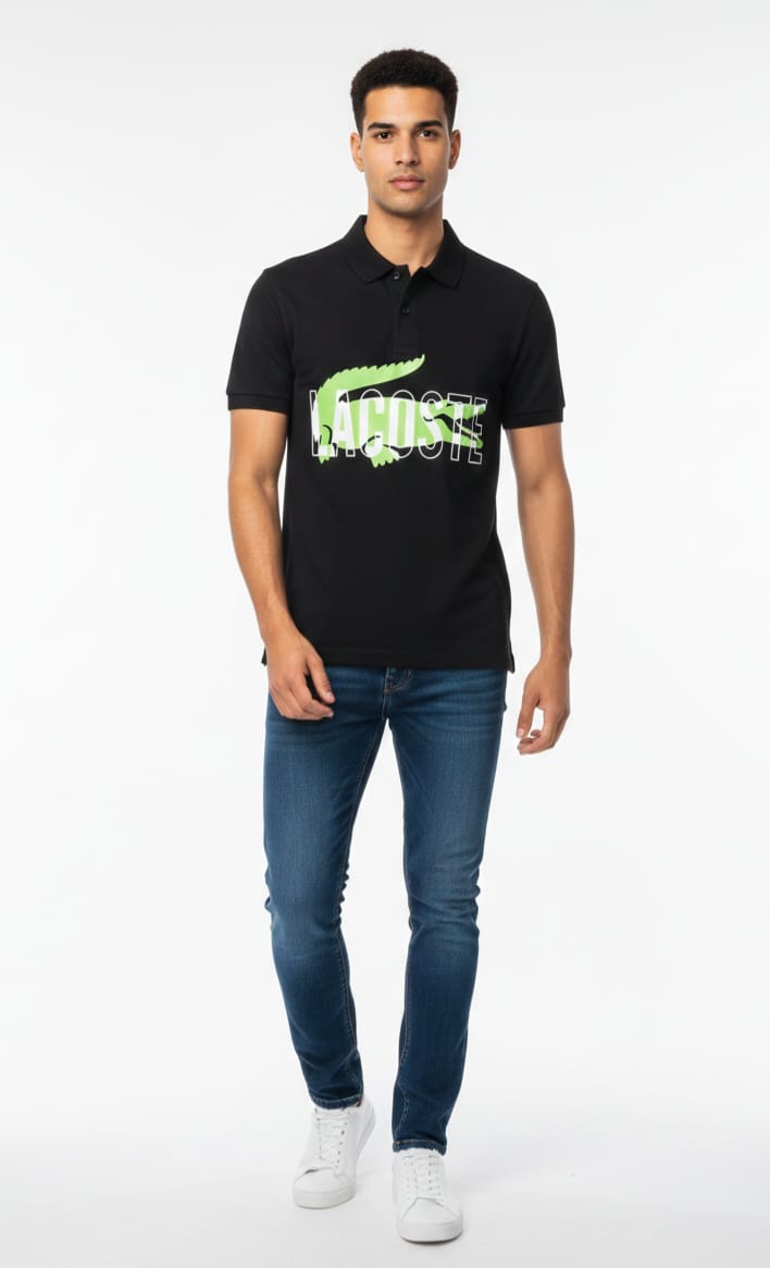 LACOSTE Enchanted Emerald Tailored Fit Short Sleeve Piqué Polo Shirt