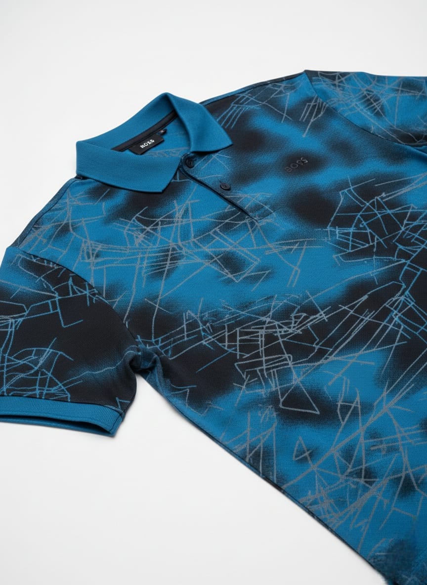 BOSS Electric Teal Contemporary Fit Short Sleeve Piqué Polo Shirt