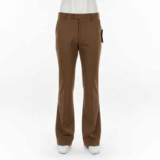 VERSACE Earthy Chestnut Tailored Fit Bootcut Trousers