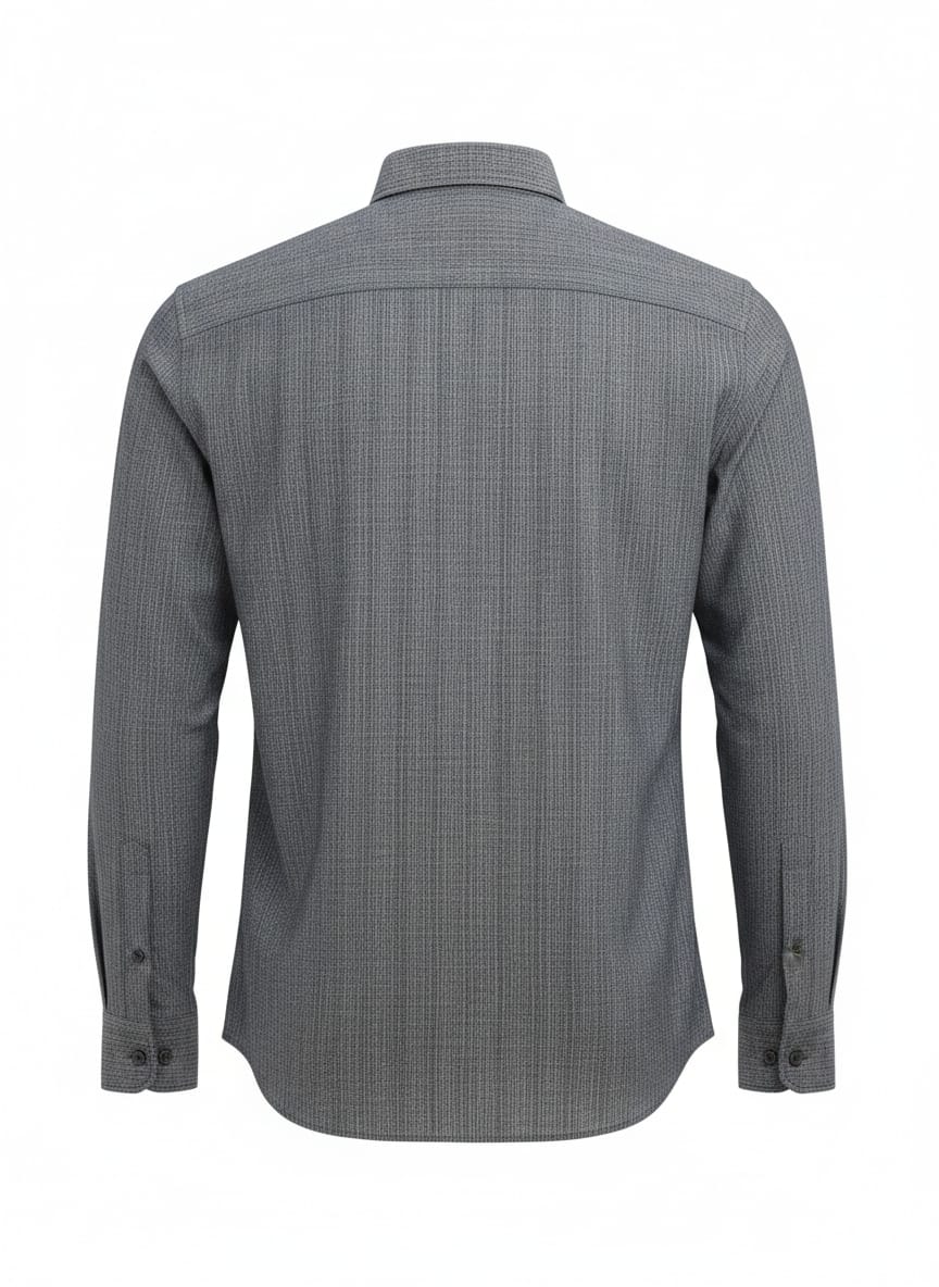 ALLSAINTS Stormy Slate Tailored Fit Long Sleeve Linen Shirt