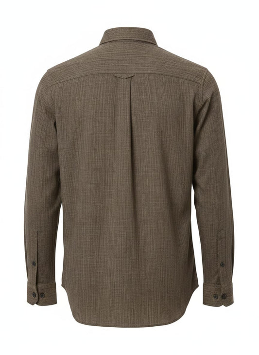 ALLSAINTS Earthy Sage Tailored Fit Long Sleeve Linen Shirt