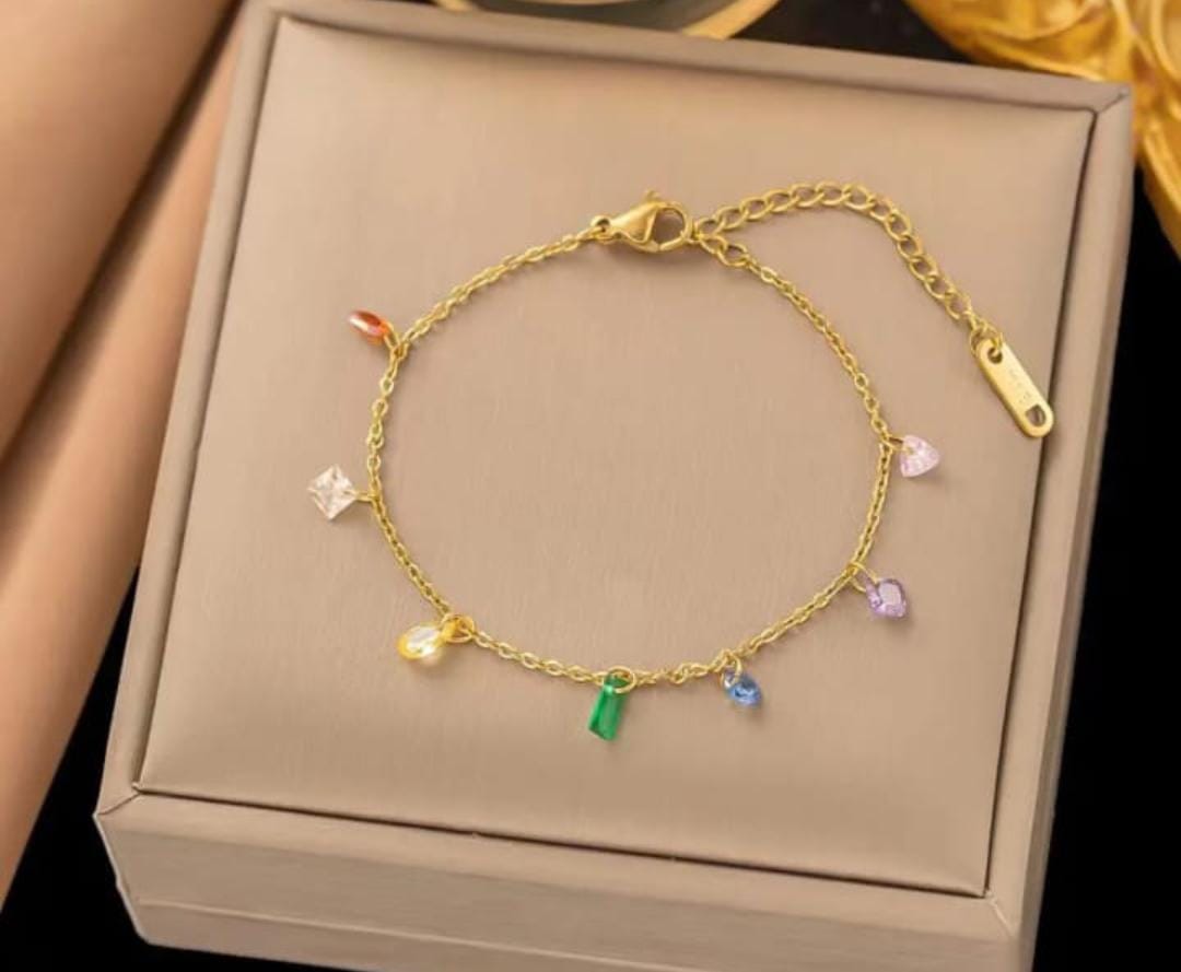 Elegant Gems Colorful Charm Bracelet