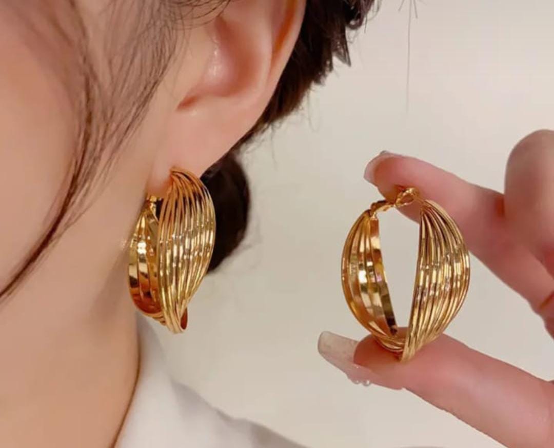 Elegant Essentials Twisted Gold Hoop Earrings