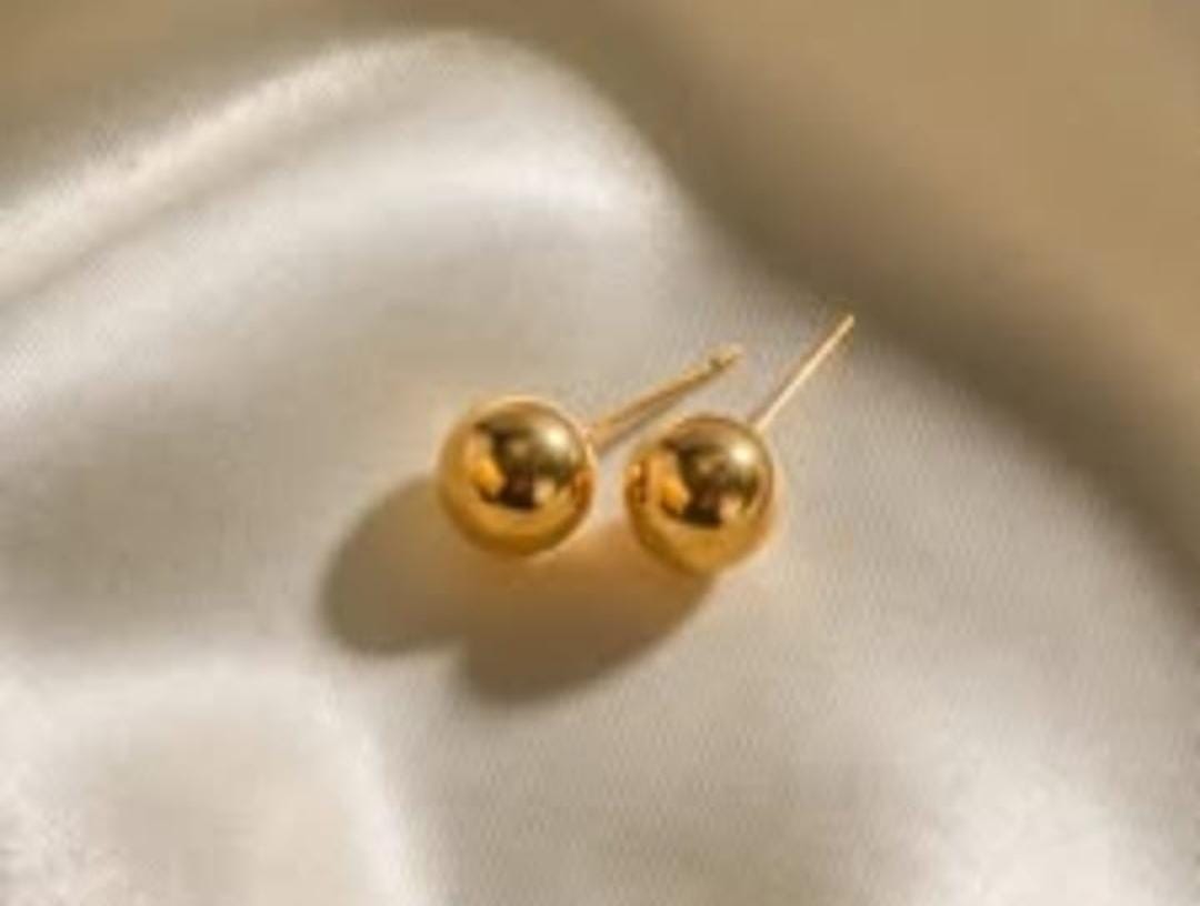 Elegant Essentials Gold Sphere Stud Earrings