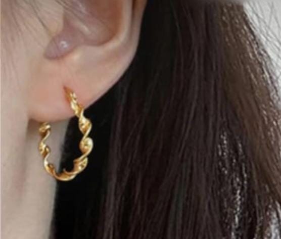 Elegant Essentials Twisted Gold Hoop Earrings