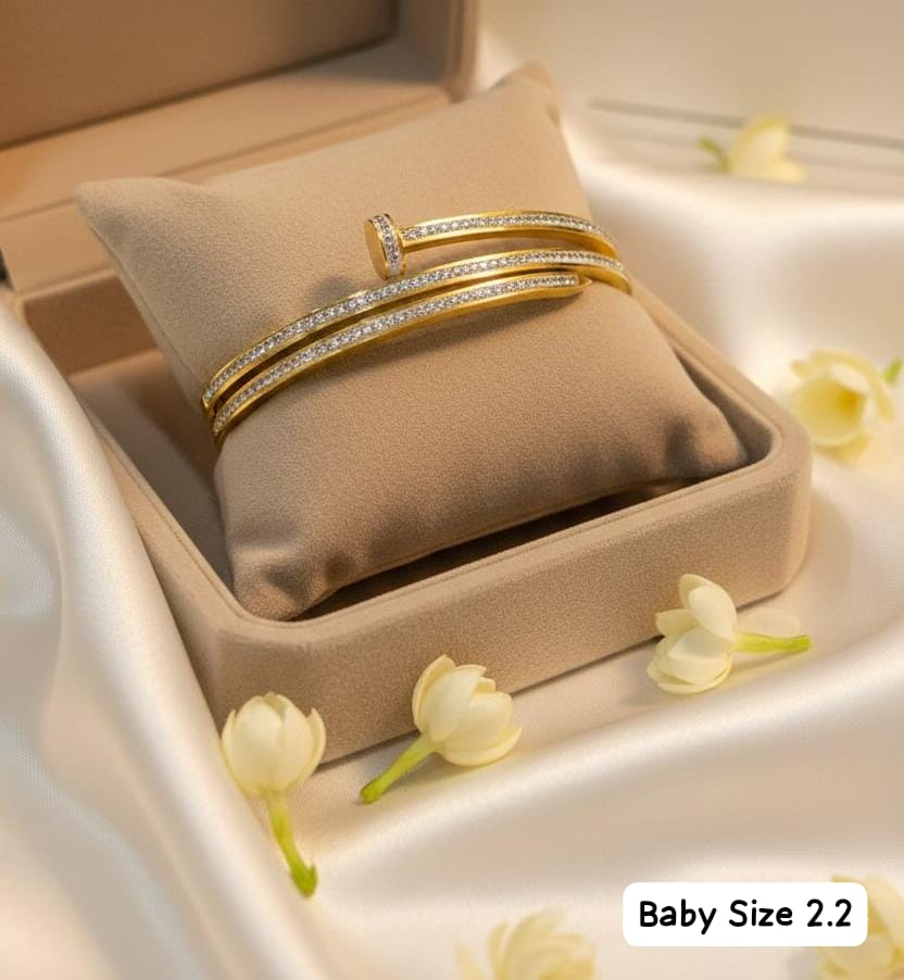 Elegant Jewels Gold & Diamond Bangle Set