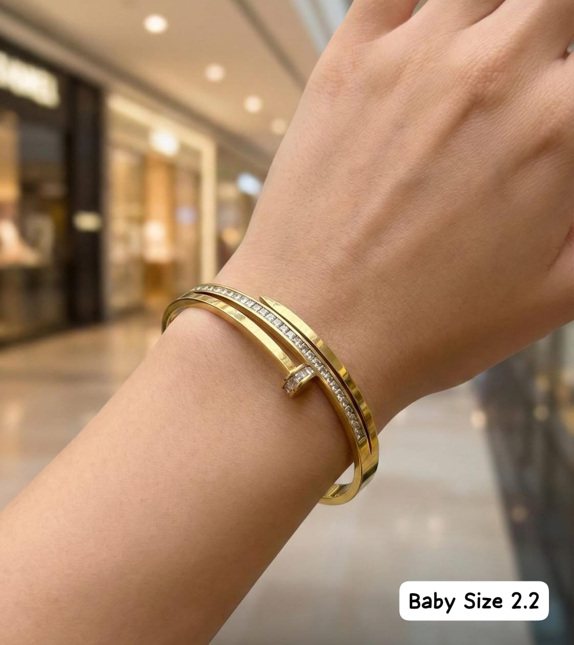 Elegant Adornments Gold & Diamond Baby Bangle Set