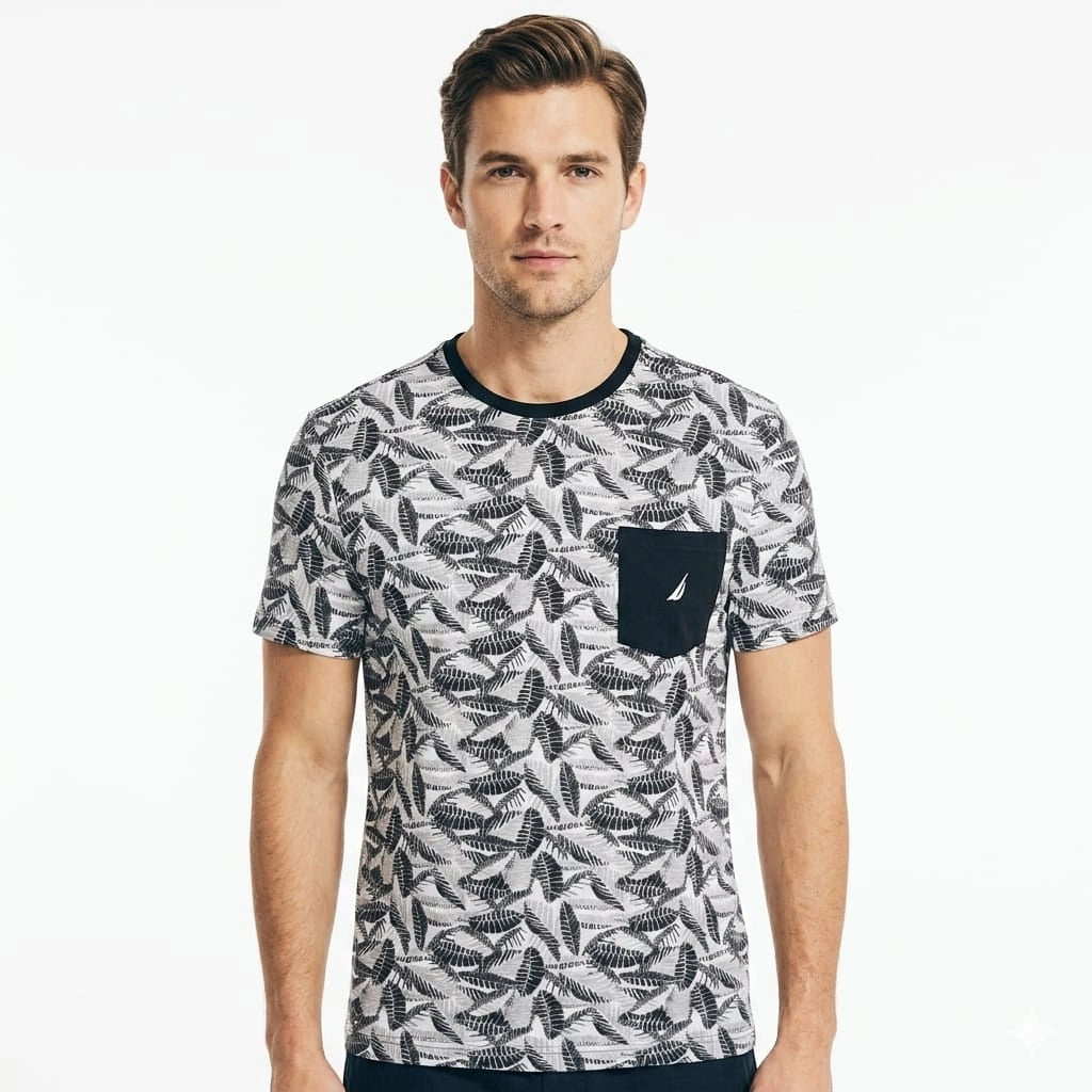 NAUTICA Midnight Oasis Slim Fit Short Sleeve Shirt