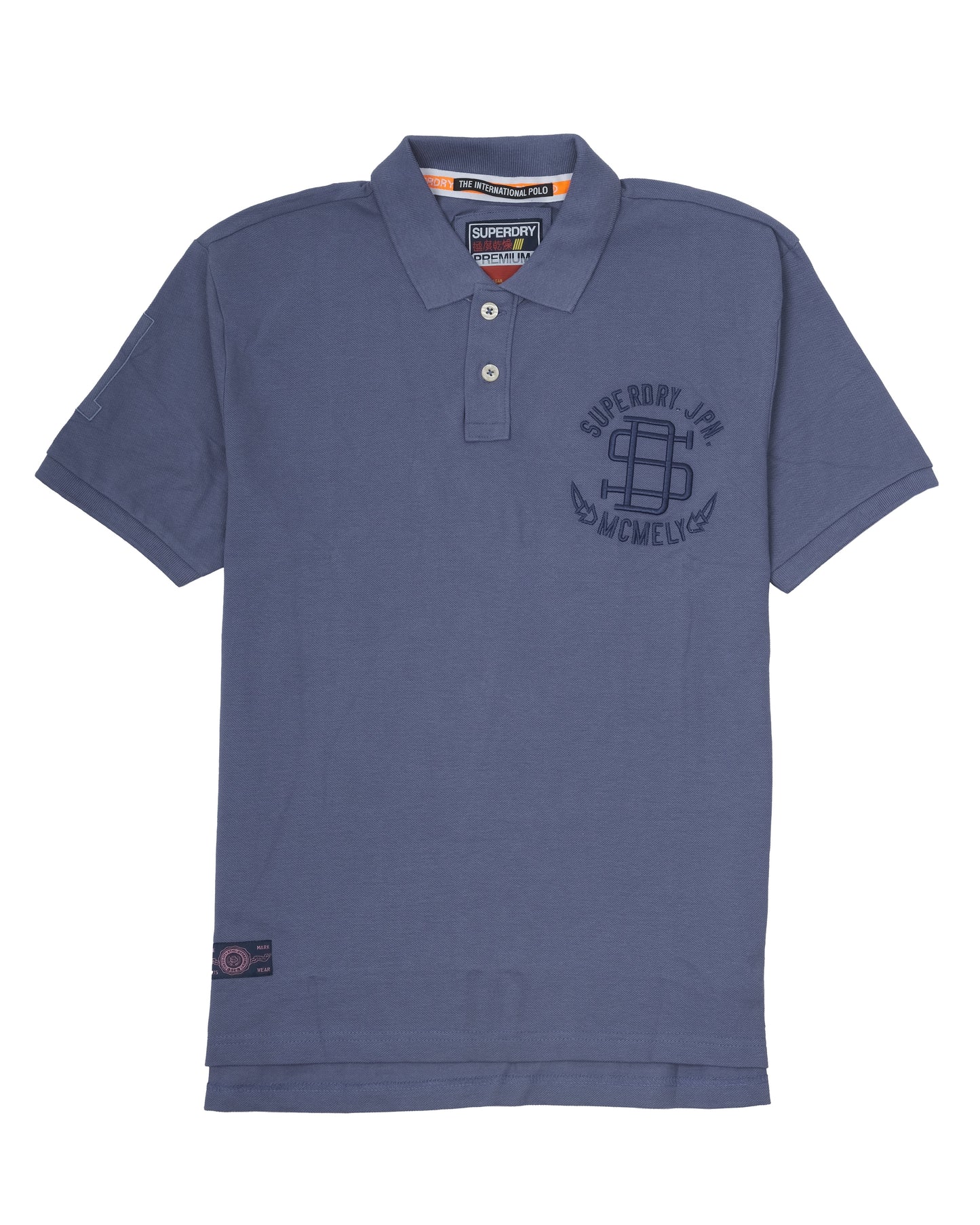 SUPERDRY JPN McNely Blue Embroidered International Polo Shirt
