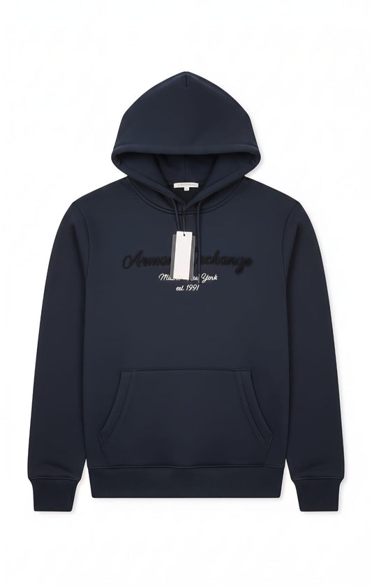 Armani Exchange Classic Logo Hoodie - Navy