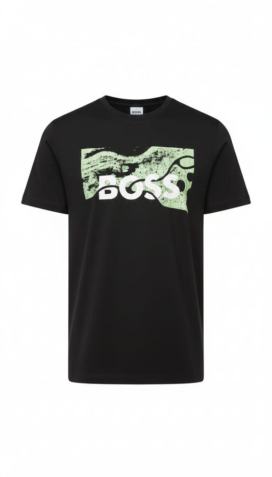 BOSS Luminous Jade Modern Fit Short Sleeve Graphic Tee