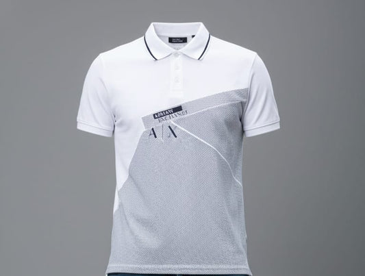 ARMANI EXCHANGE Luminous Pearl Contemporary Fit Colorblock Polo Shirt