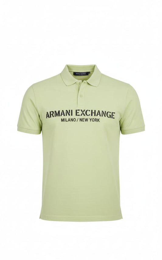 ARMANI EXCHANGE Luminous Mint Modern Fit Short Sleeve Piqué Polo Shirt