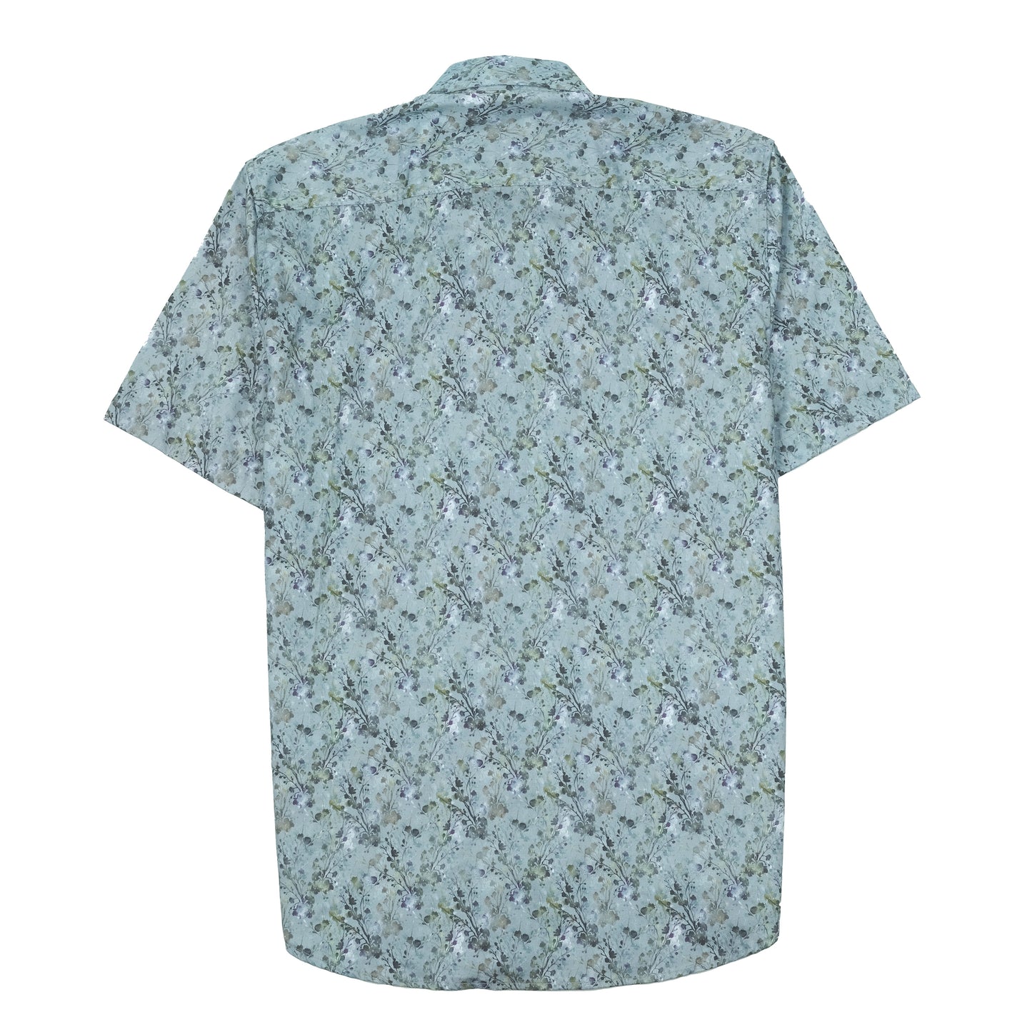 ZARA Sage Green Floral Print Short Sleeve Vacation Shirt