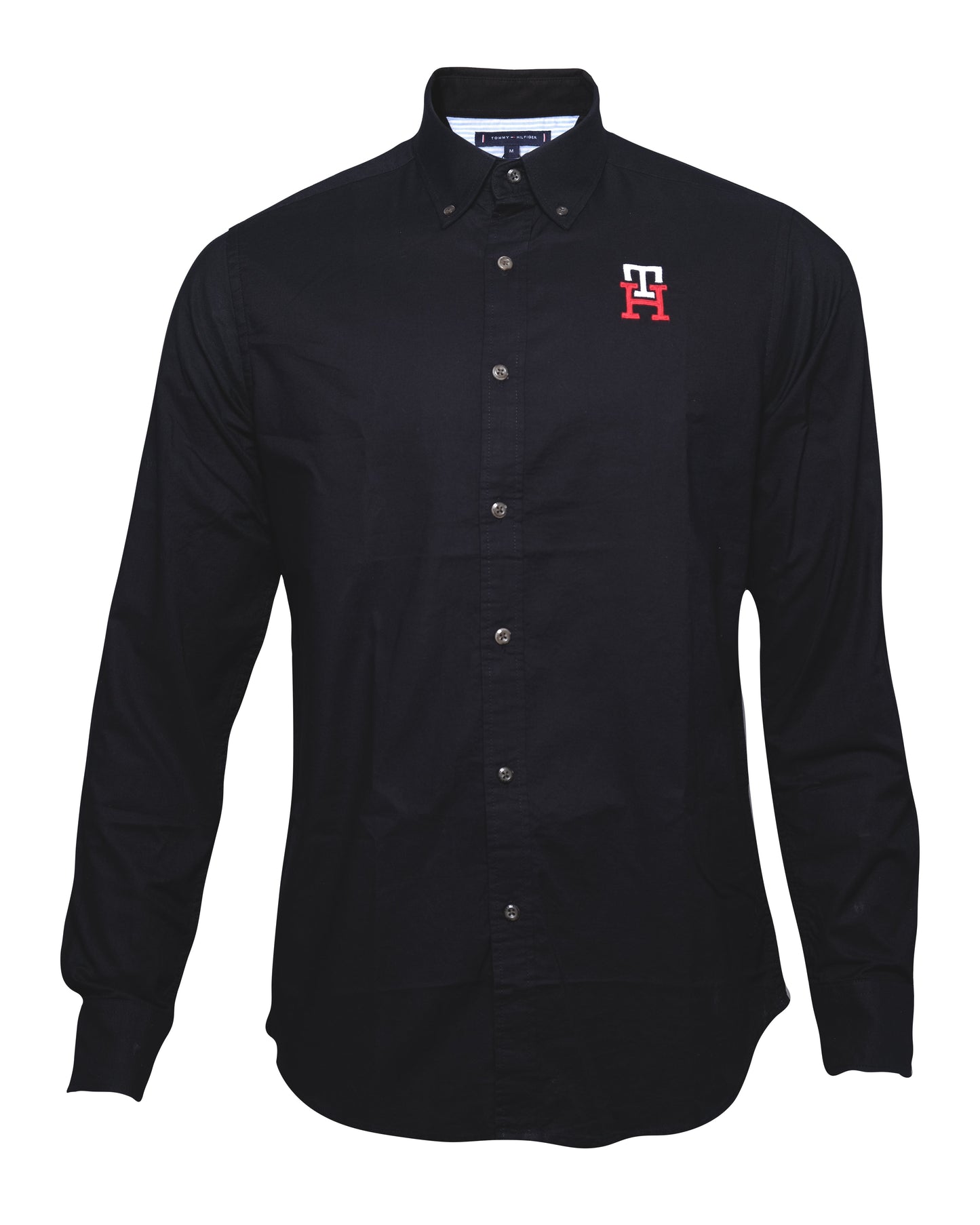 TOMMY HILFIGER Black Classic Fit TH Logo Oxford Long Sleeve Shirt