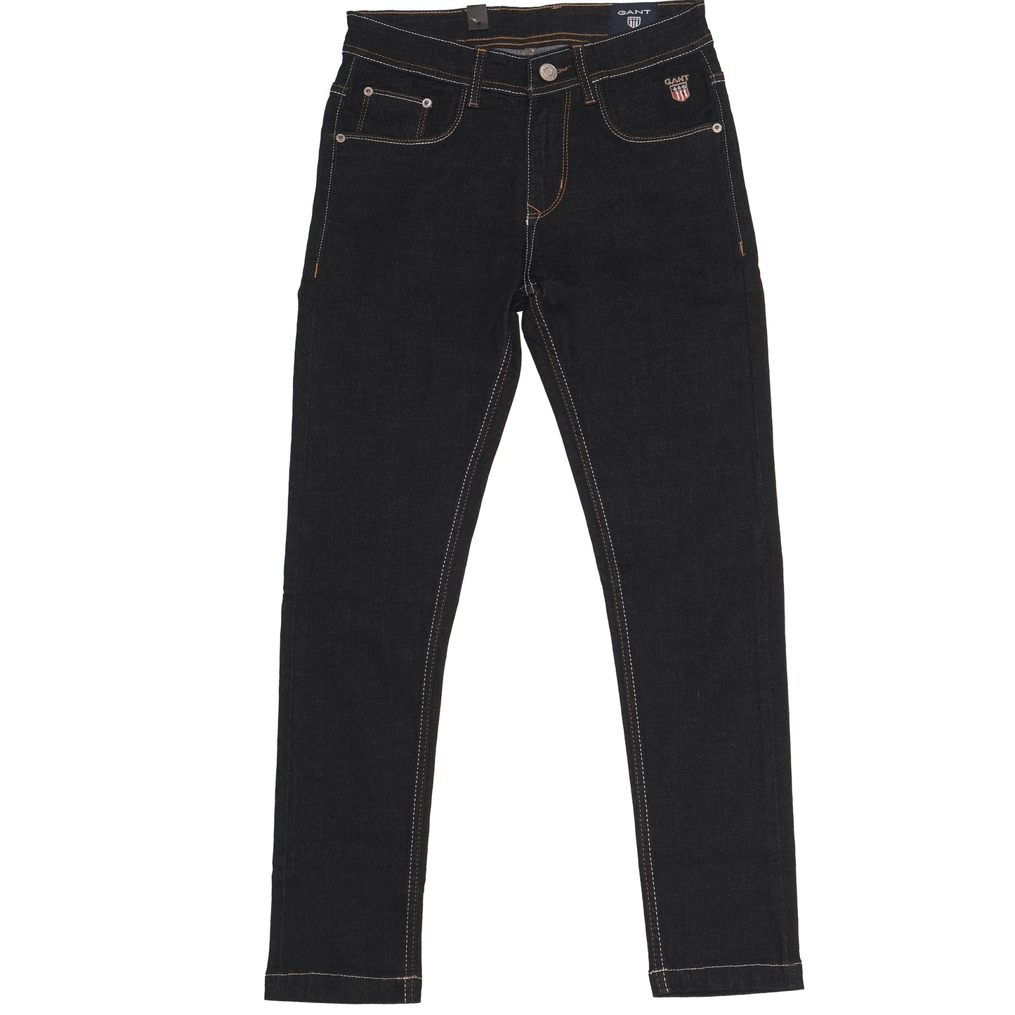 GANT Black Slim Fit Denim Jeans with Contrast Stitching