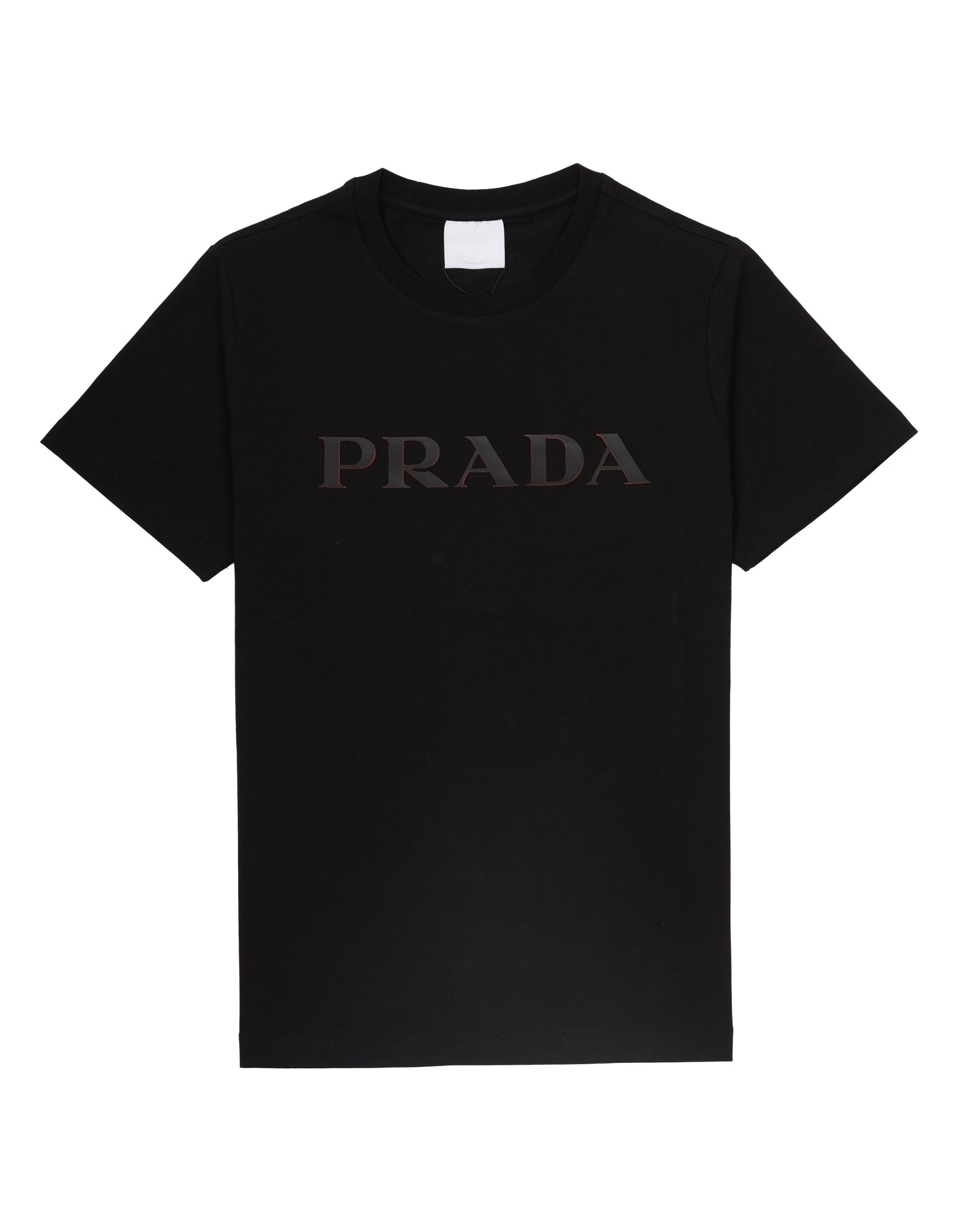 PRADA Black Classic Logo Short Sleeve Cotton T-shirt