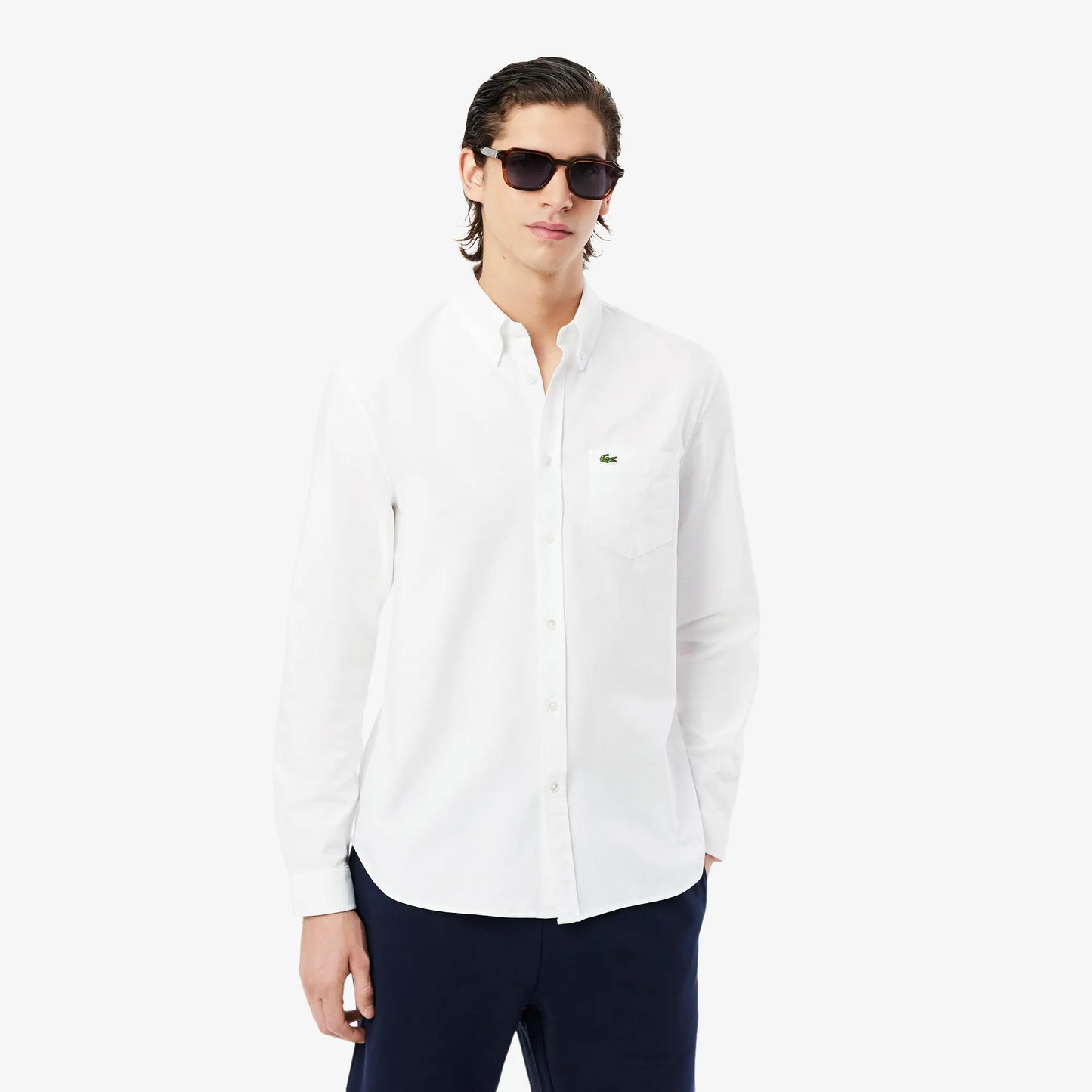 LACOSTE Glimmering Frost Classic Fit Long Sleeve Button-Down Shirt