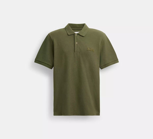 COACH Classic Fit Polo Shirt in Olive Green