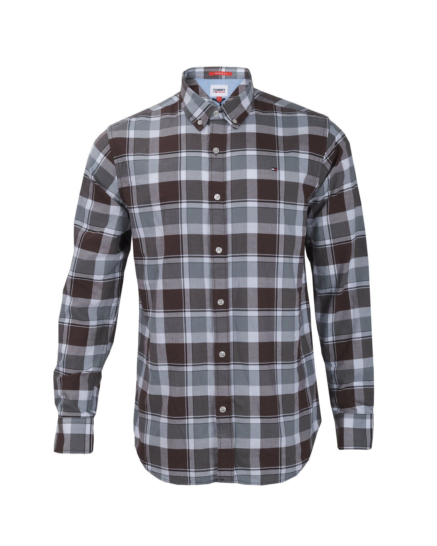 TOMMY HILFIGER Urban Slate Plaid Classic Fit Long Sleeve Button-Down Shirt