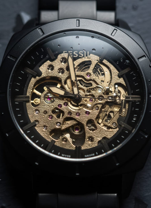 FOSSIL Midnight Onyx Refined Skeleton Automatic Timepiece