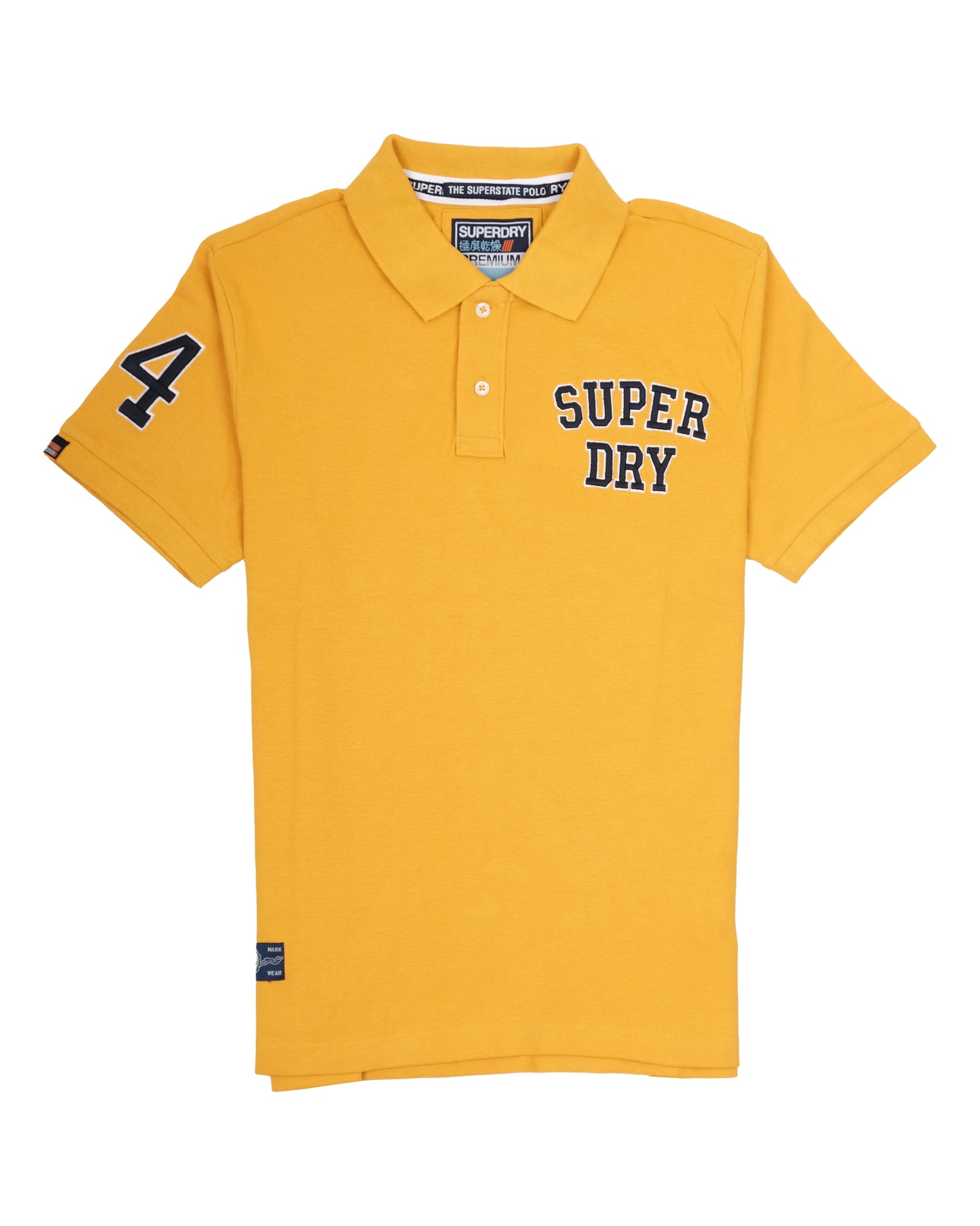 SUPERDRY Mustard Yellow Superstate 84 Appliqué Classic Polo Shirt