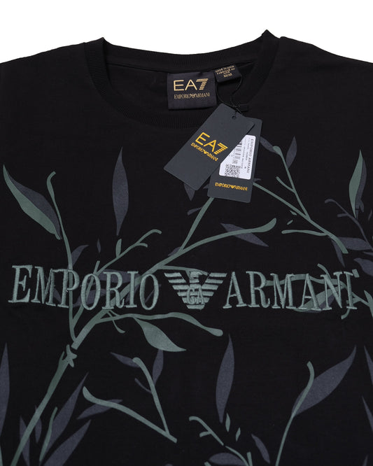 EMPORIO ARMANI EA7 Obsidian Black Slim Fit Short Sleeve Graphic Tee