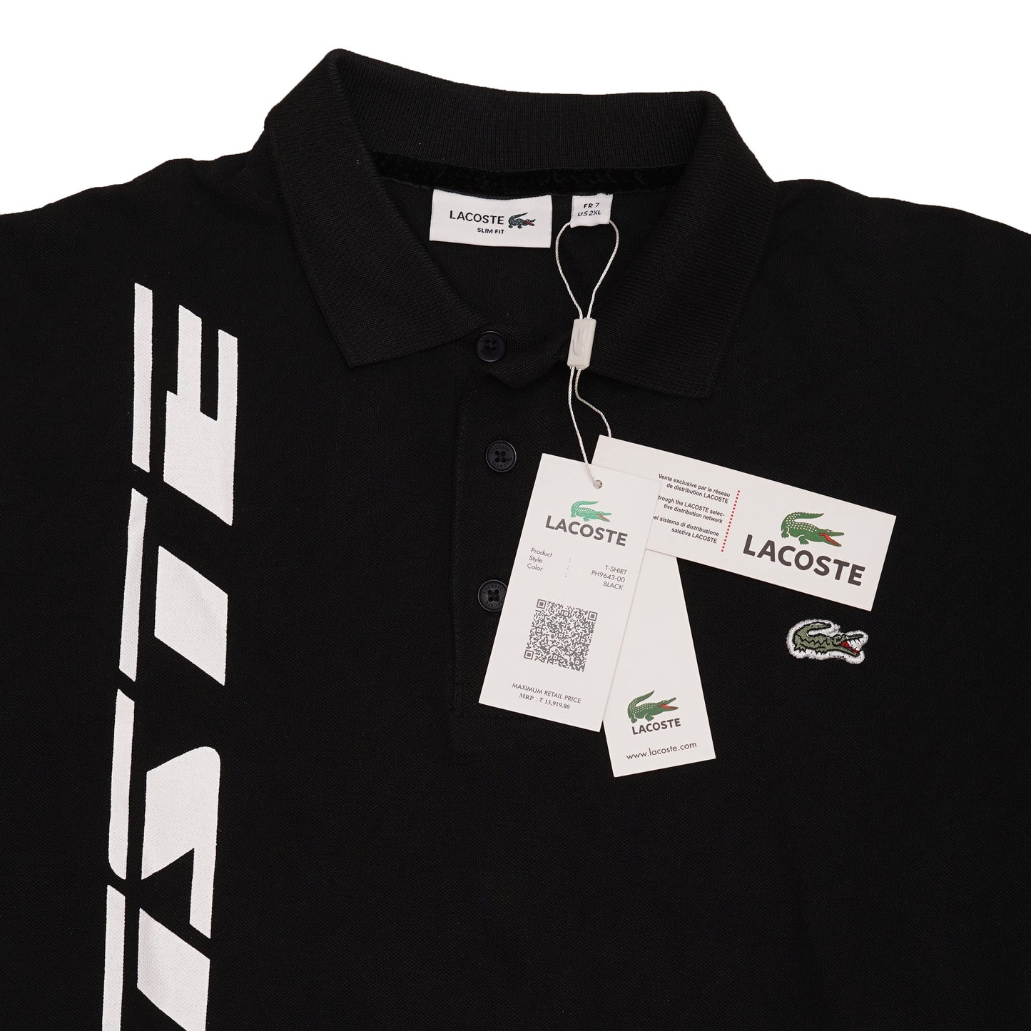 LACOSTE Midnight Onyx Slim Fit Signature Logo Polo Shirt