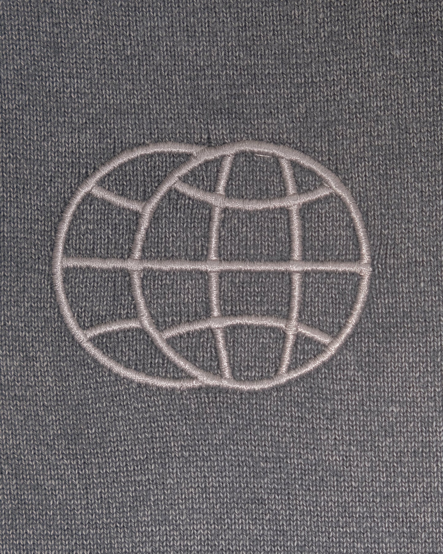 ZARA Slate Grey Globe Embroidered Vintage Wash T-shirt