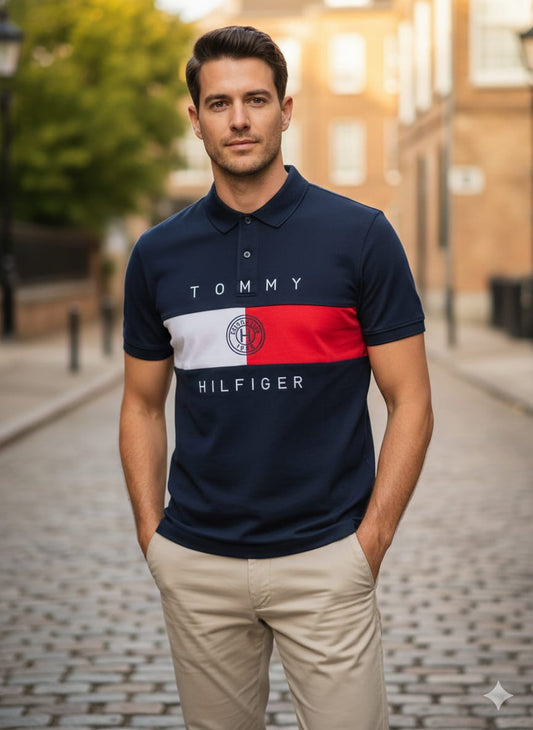 TOMMY HILFIGER Men's Color Block Polo Shirt