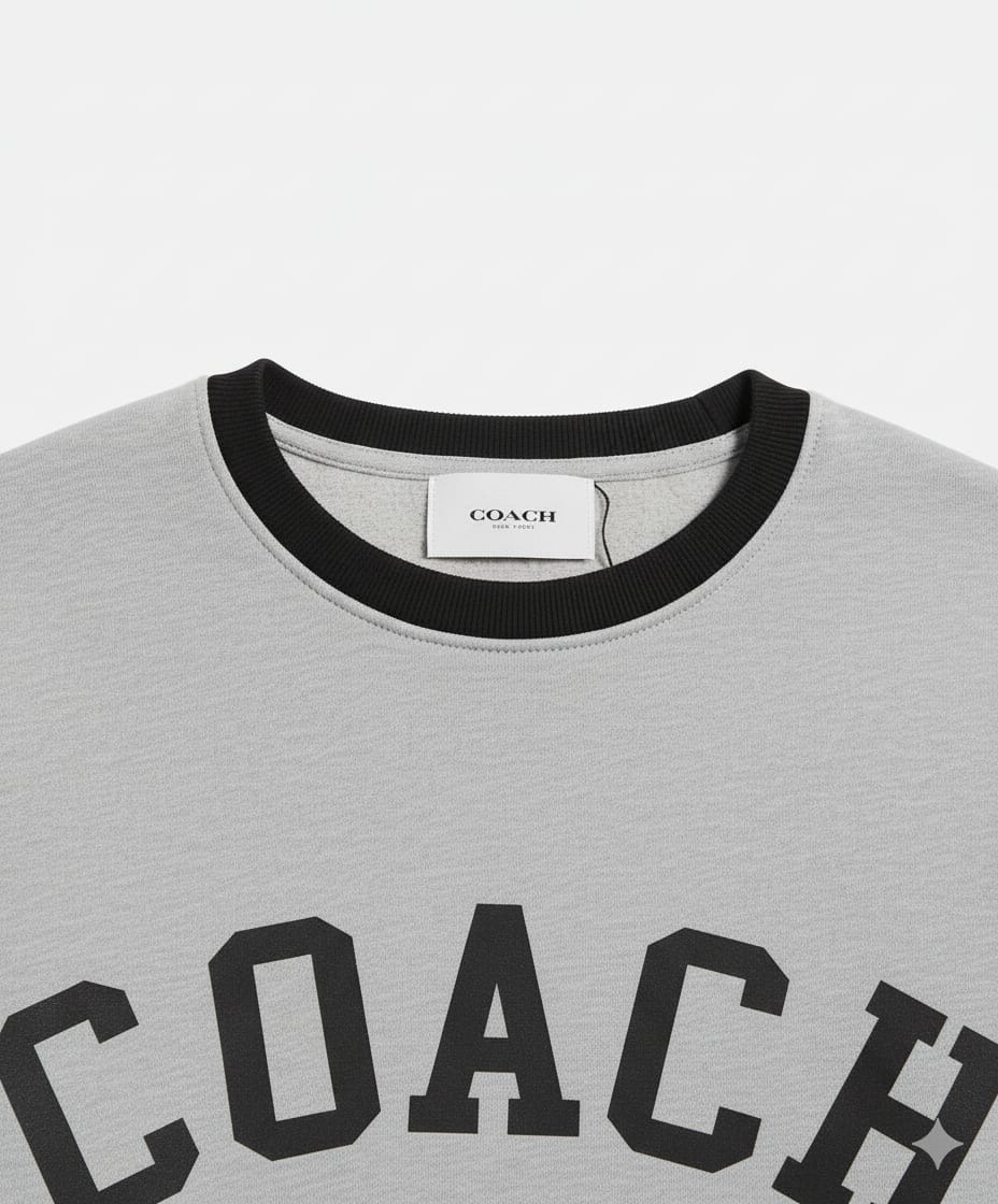 Coach Front Print Heavy Quality Sweatshirt In Grey - Premium Winter Collection