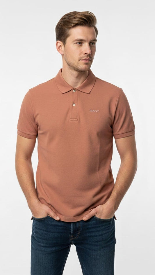 GANT Blush Quartz Tailored Fit Short Sleeve Piqué Polo Shirt