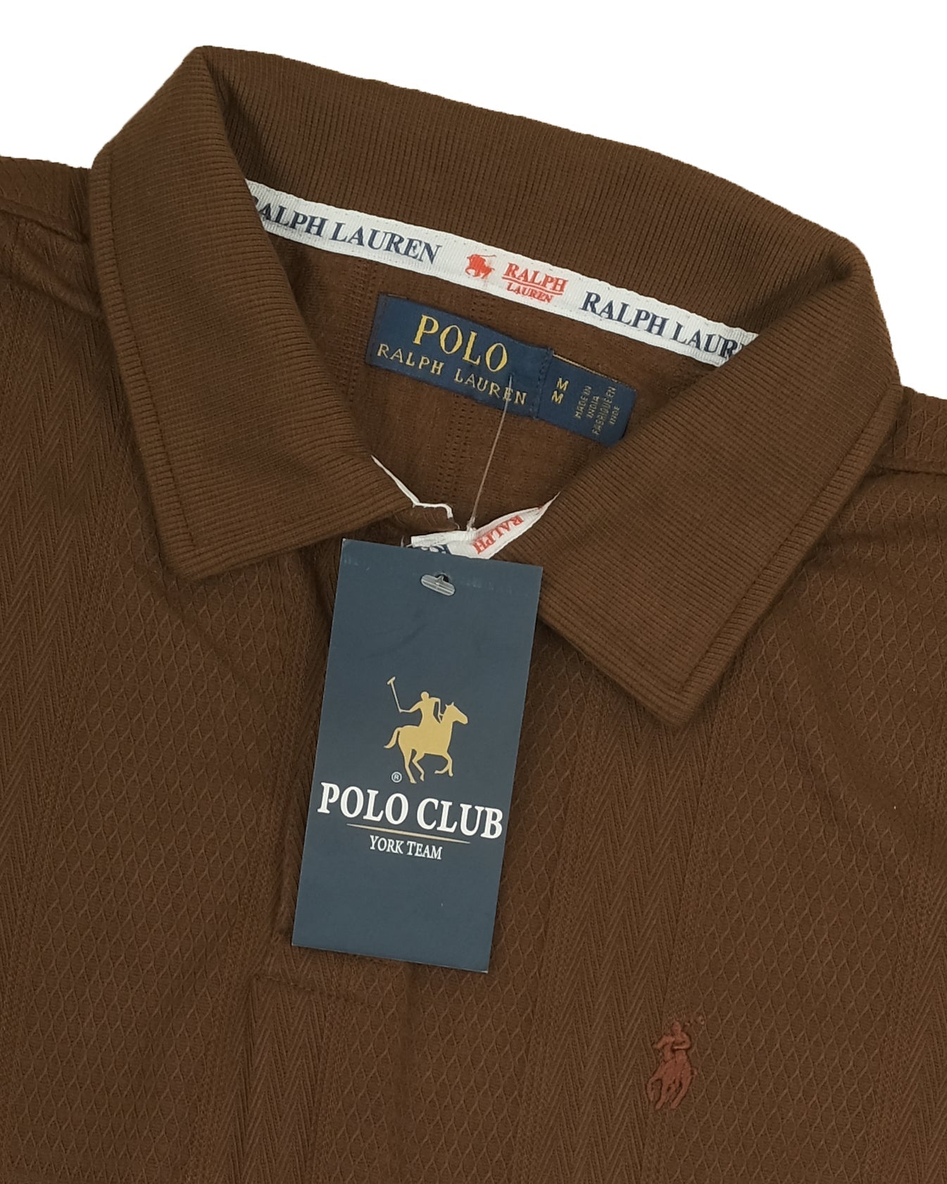 RALPH LAUREN Polo Brown Textured Classic Fit Short Sleeve Shirt