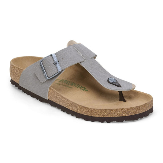 BIRKENSTOCK Tranquil Silver Classic Leather Gizeh Sandals