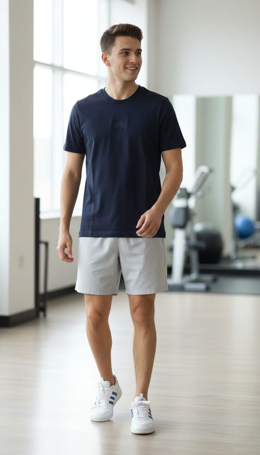 ADIDAS Deep Abyss Athletic Fit Short Sleeve Performance Tee