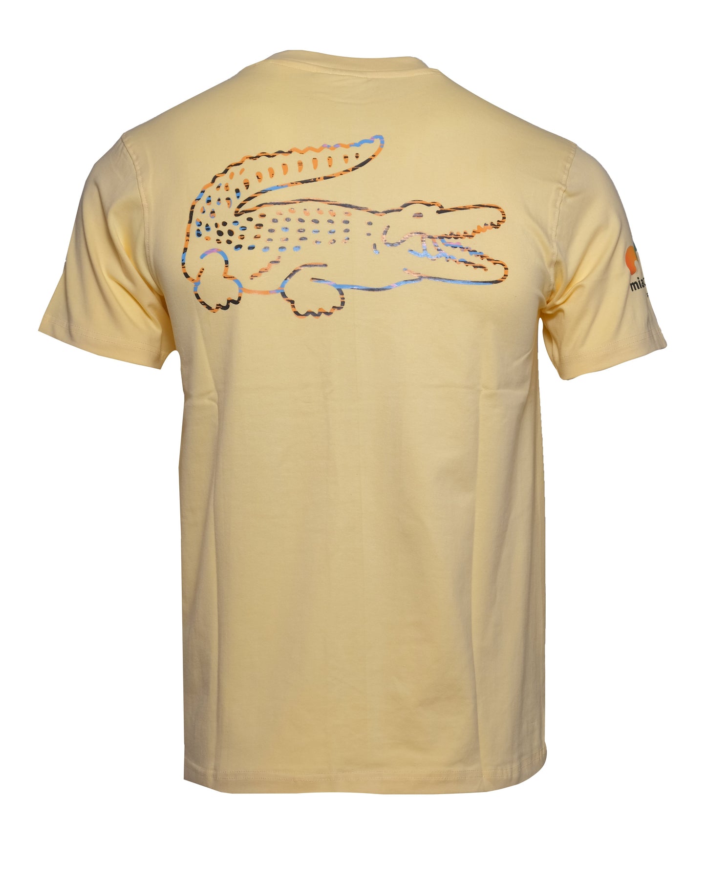 LACOSTE Miami Open 2023 Pastel Yellow Multicolor Croc Graphic T-shirt