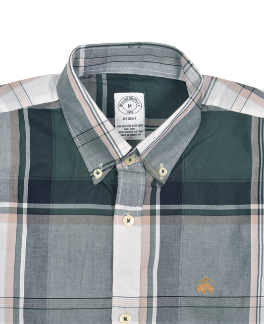 Brooks Brothers Verdant Mist Tailored Fit Long Sleeve Button-Up Shirt