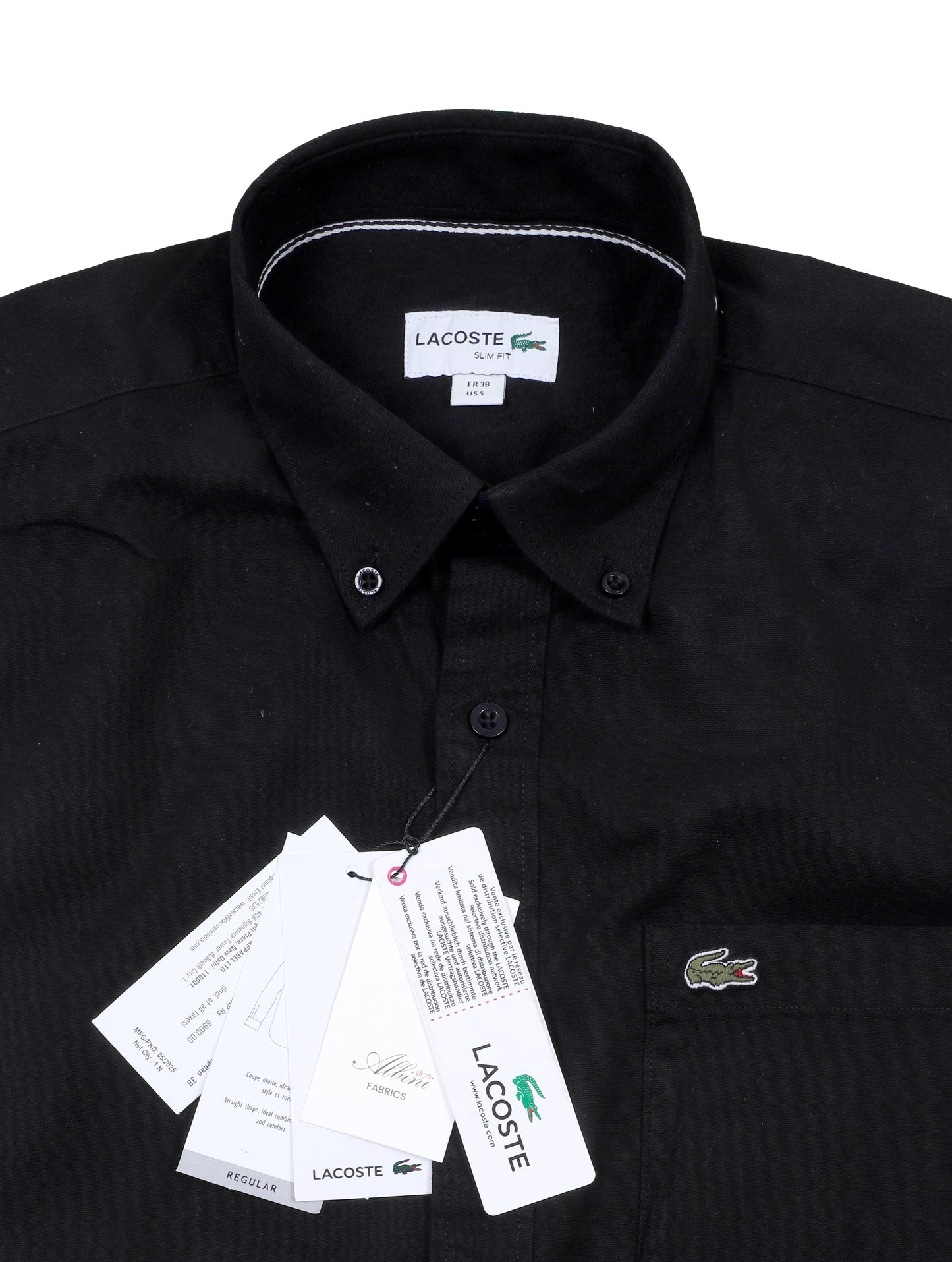 LACOSTE Midnight Onyx Tailored Fit Long Sleeve Button-Up Shirt