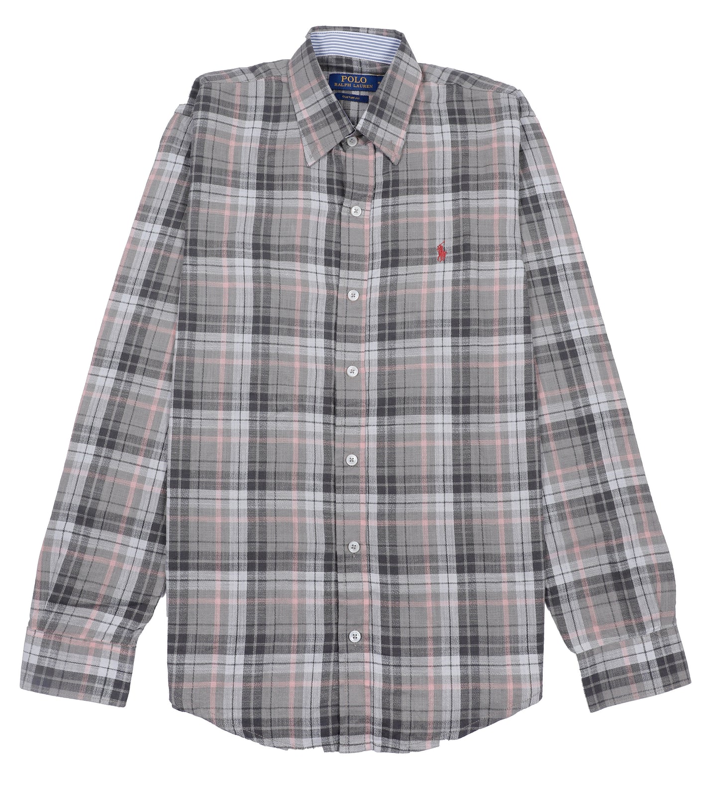 POLO RALPH LAUREN Whispering Blush Custom Fit Long Sleeve Plaid Button-Up Shirt