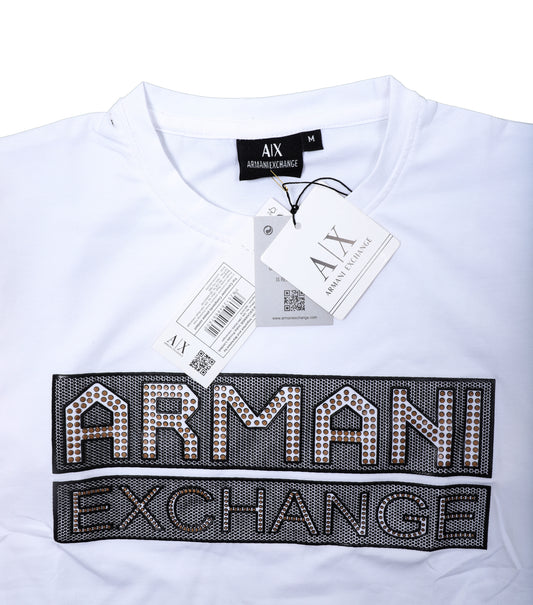 ARMANI EXCHANGE Luminous Pearl Slim Fit Short Sleeve Graphic Tee