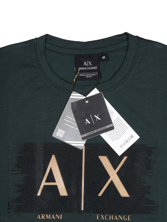 ARMANI EXCHANGE Graphic Logo T-Shirt in Dark Green