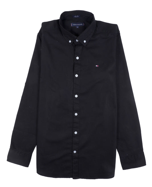 TOMMY HILFIGER Enigmatic Onyx Tailored Fit Long Sleeve Button-Down Shirt
