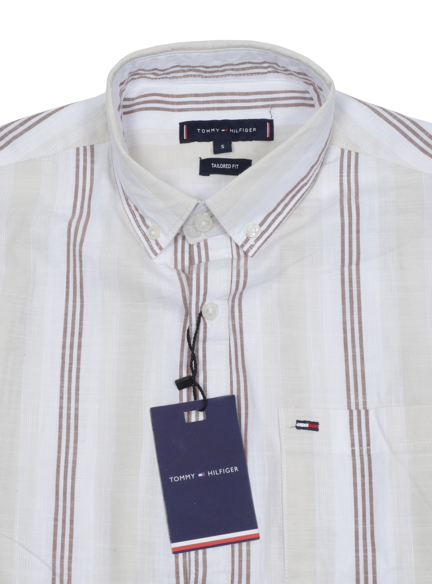 TOMMY HILFIGER Serene Pearl Tailored Fit Long Sleeve Striped Button-Up Shirt