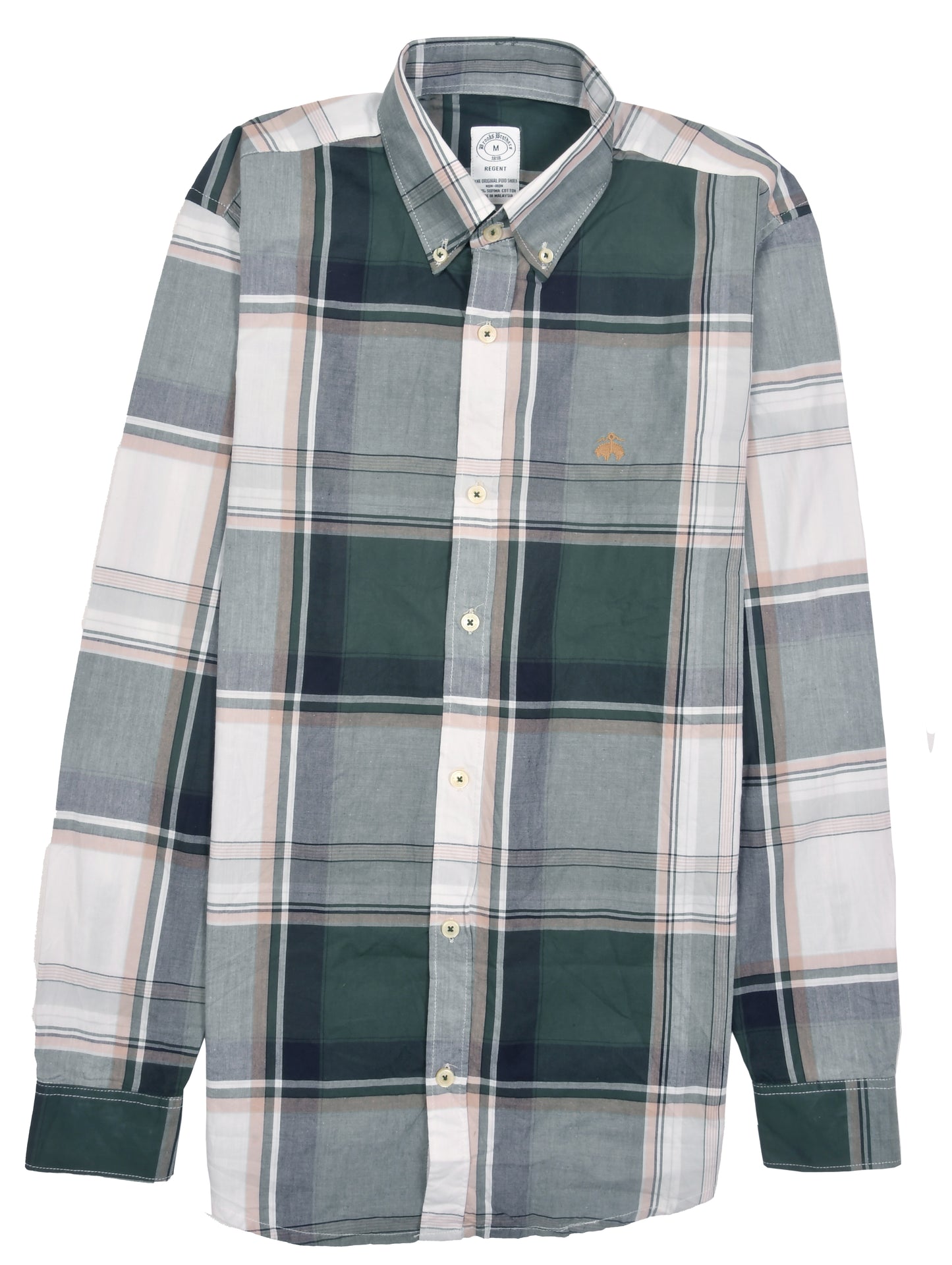 Brooks Brothers Verdant Mist Tailored Fit Long Sleeve Button-Up Shirt