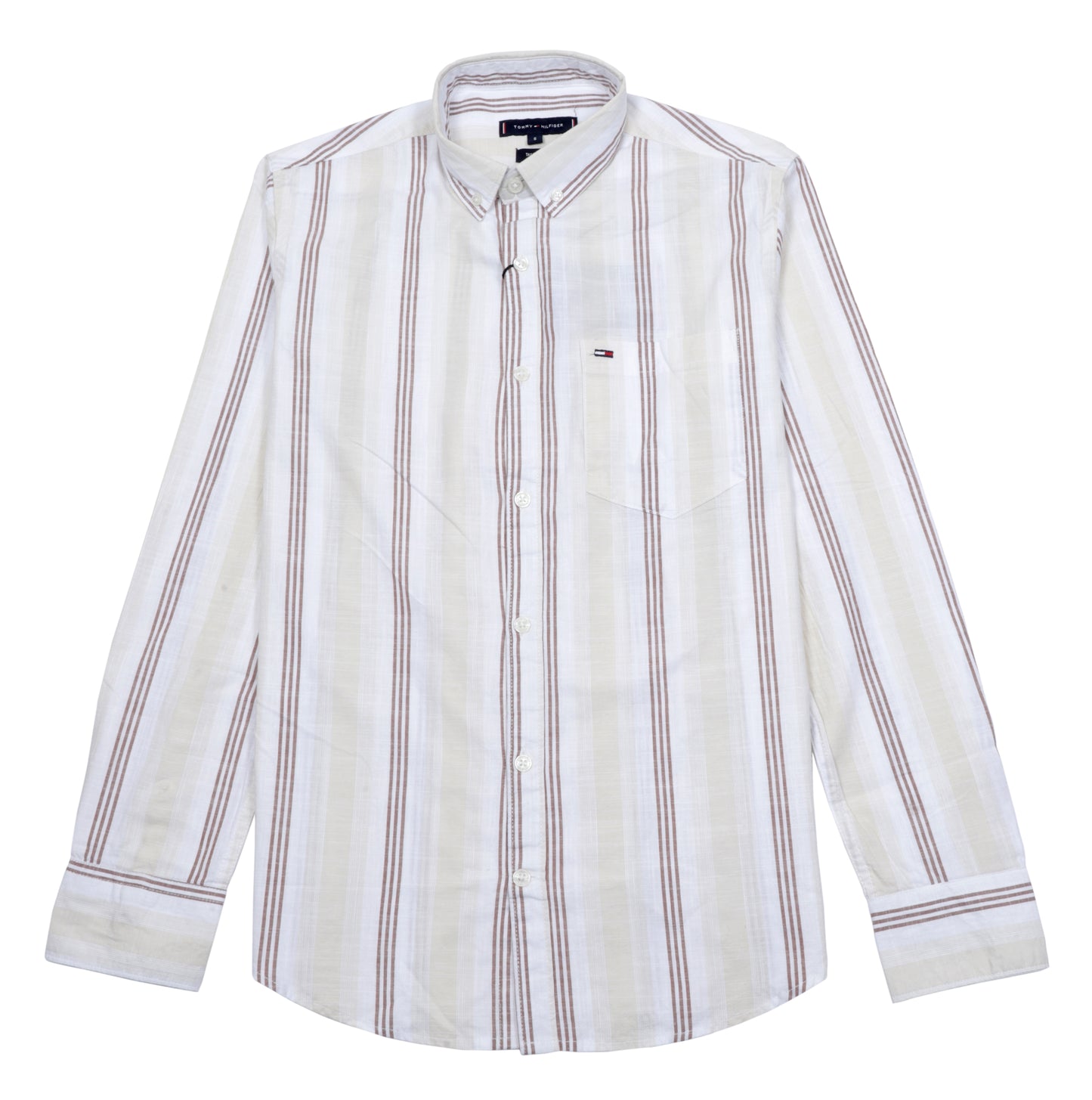 TOMMY HILFIGER Serene Pearl Tailored Fit Long Sleeve Striped Button-Up Shirt